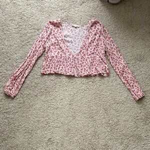 La Hearts Pink Floral Blouse